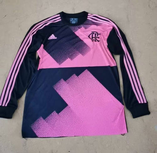 23/24 Flamengo Goalkeeper Pink Black Long Sleeves Soccer Jerseys