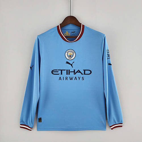 22/23 Manchester City Home Long Sleeve Soccer Jerseys