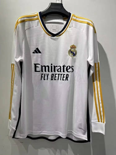 23/24 Real Madrid Home Long Sleeve Soccer Jerseys S-3XL