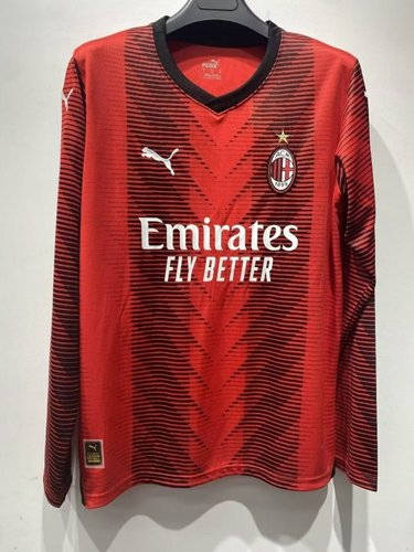 23/24 AC Milan Home Long Sleeve Soccer Jerseys