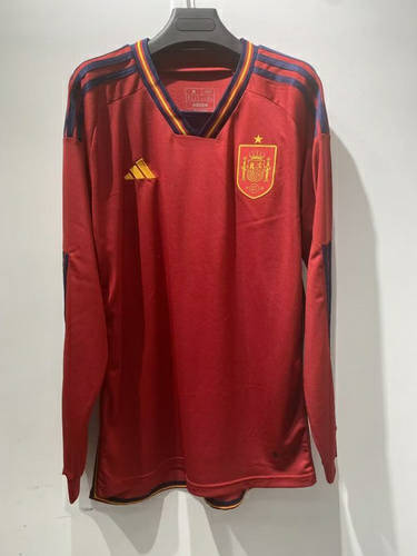 2022 Spain Home Long Sleeve Soccer Jerseys