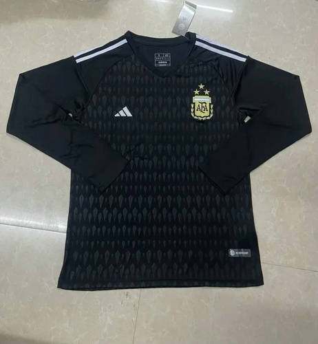 2023 Argentina Goalkeeper Black Long Sleeve Soccer Jerseys