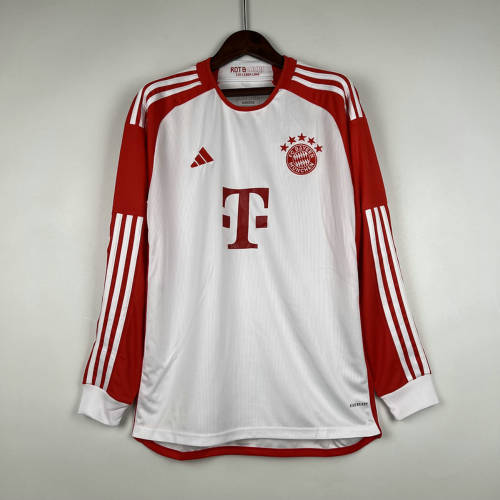 23/24 Bayern Home Long Sleeve Soccer Jerseys