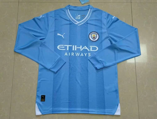 23/24 Manchester City Home Long Sleeve Soccer Jerseys