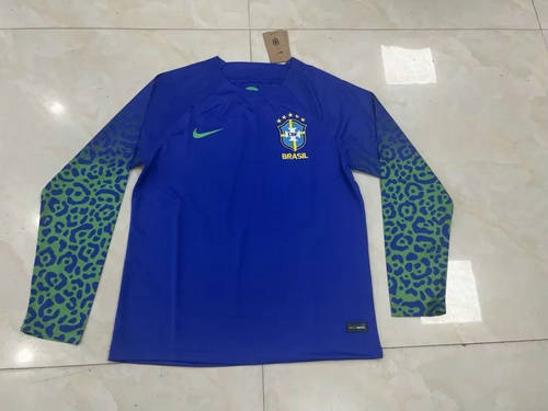 2022 Brazil Away Long Sleeve Soccer Jerseys