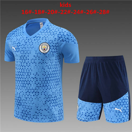 23/24 Manchester City Kids Training Soccer Jerseys