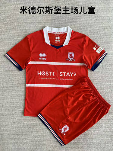 23/24 Middlesbrough Home Kids Soccer Jerseys