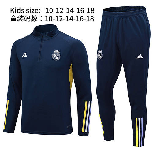 23/24 Real Madrid Kids Long Sleeve Training Suit