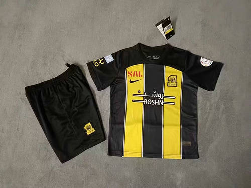 23/24 Al-ittihad Home Kids Soccer Jerseys