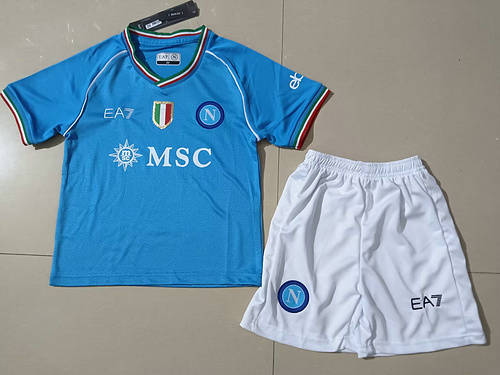 23/24 Napoli Home Kids Soccer Jerseys