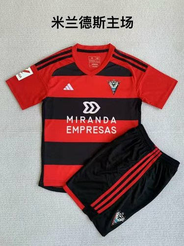 23/24 Mirandes Home Kids Soccer Jerseys