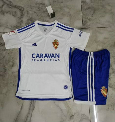 23/24 Real Zaragoza Home Kids Soccer Jerseys