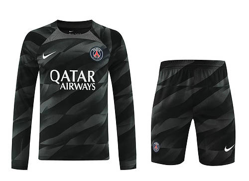 23/24 Paris Goalkeeper Black Long Sleeve Soccer Jerseys