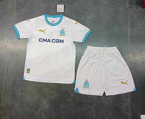 23/24 Marseille Home Kids Soccer Jerseys