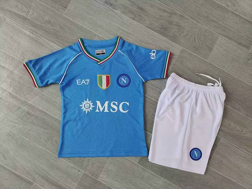 23/24 Napoli Home Kids Soccer Jerseys