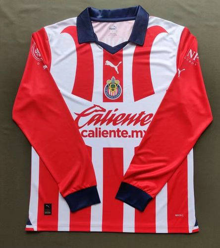 23/24 Chivas Home Long Sleeve Soccer Jerseys