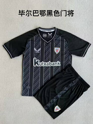 23/24 Bilbao Goalkeeper Black Adult And Kids Soccer Jerseys