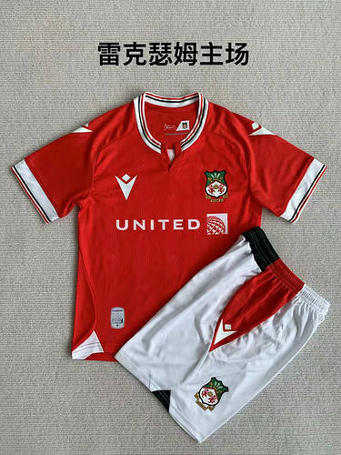 23/24 Wrexham Home Kids Soccer Jerseys Soccer Jerseys