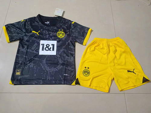 23/24 Dortmund Away Kids Soccer Jerseys