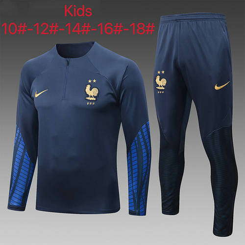 22/23 France Kids Long Sleeve Training Suit