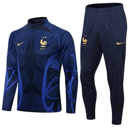 22/23 France Blue Long Sleeve Training Suit