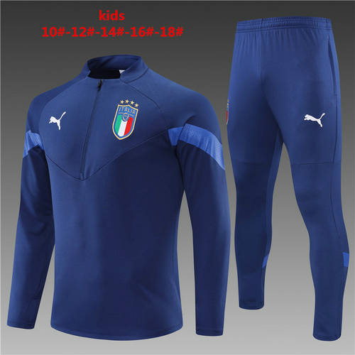 2022 Italy Kids Long Sleeve Training Suit