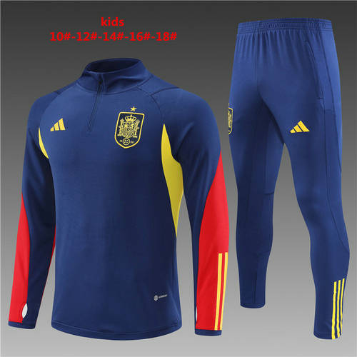 2022 Spain Kids Long Sleeve Training Suit