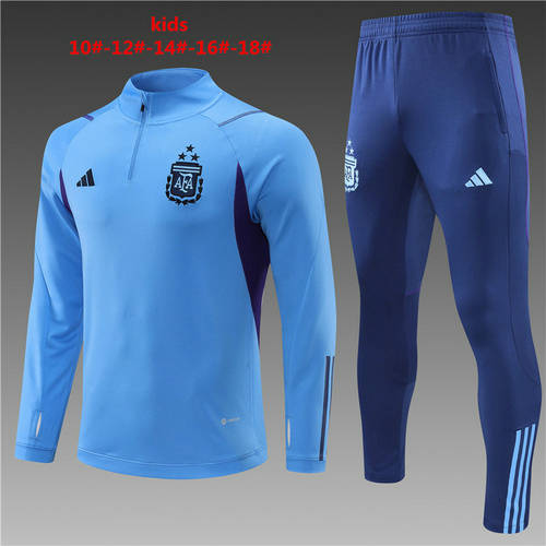 2022 Argentina 3 Stars Kids Long Sleeve Training Suit