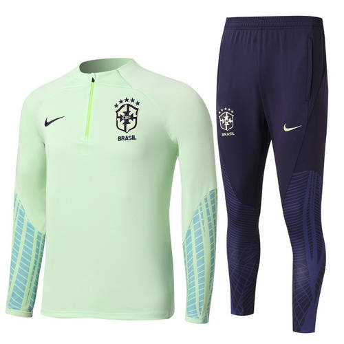 2022 Brazil Kids Long Sleeve Training Suit