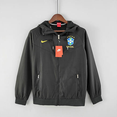 2022 Brazil Windbreaker Black Jackets