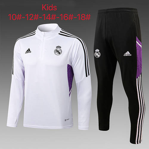 22/23 Real Madrid Kids Long Sleeve Training Suit