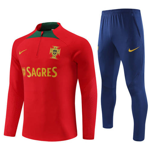 2023 Portugal Red Long Sleeve Training Suit