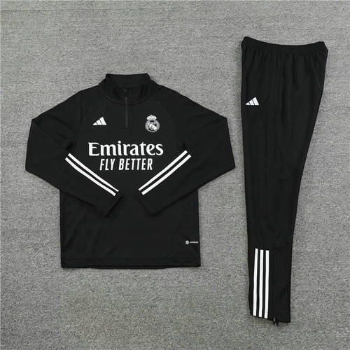 23/24 Real Madrid Black Long Sleeve Training Suit