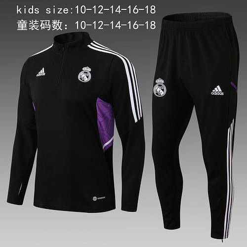 22/23 Real Madrid Kids Long Sleeve Tracksuit