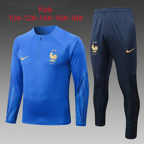 22/23 France Kids Long Sleeve Training Suit