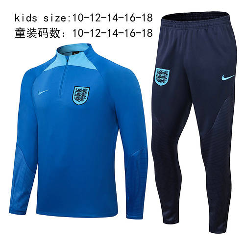 2022 England Kids Long Sleeve Training Suit