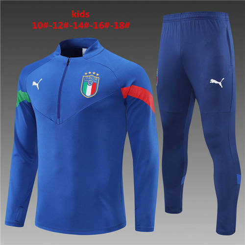 2022 Italy Kids Long Sleeve Training Suit