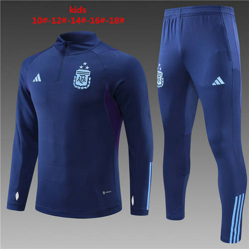 2022 Argentina 3 Stars Kids Long Sleeve Training Suit