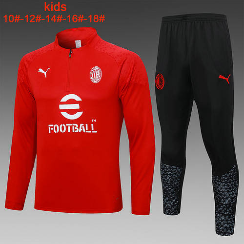 23/24 Ac Milan Kids Long Sleeve Training Suit