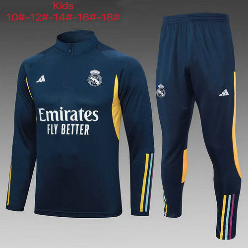 23/24 Real Madrid Kids Long Sleeve Training Suit