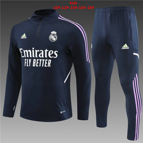 22/23 Real Madrid Kids Long Sleeve Training Suit