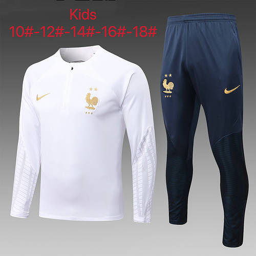 22/23 France Kids Long Sleeve Training Suit