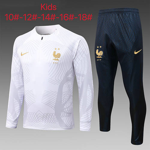 22/23 France Kids Long Sleeve Training Suit