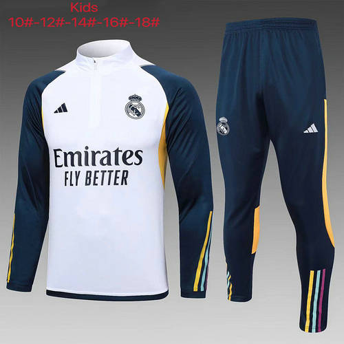 23/24 Real Madrid Kids Long Sleeve Training Suit