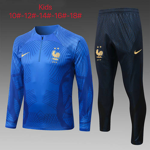 22/23 France Kids Long Sleeve Training Suit