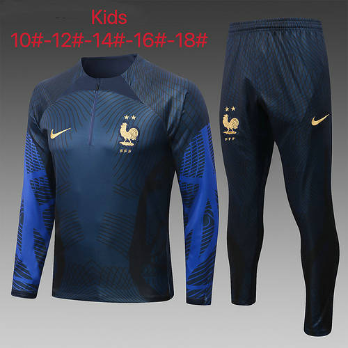 22/23 France Kids Long Sleeve Training Suit