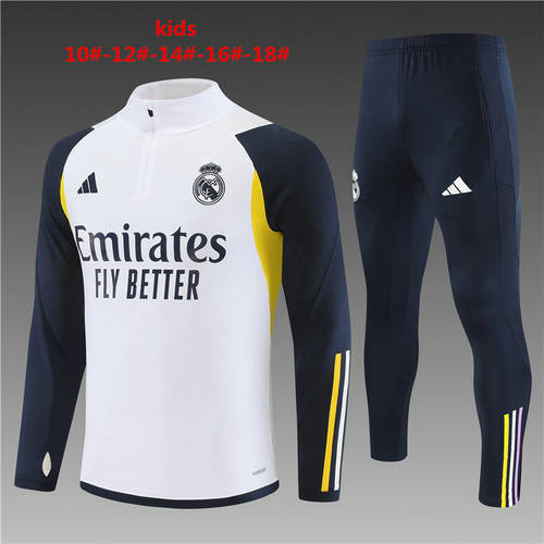 23/24 Real Madrid Kids Long Sleeve Training Suit