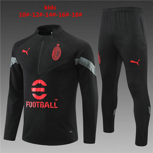 22/23 Ac Milan Kids Long Sleeve Training Suit