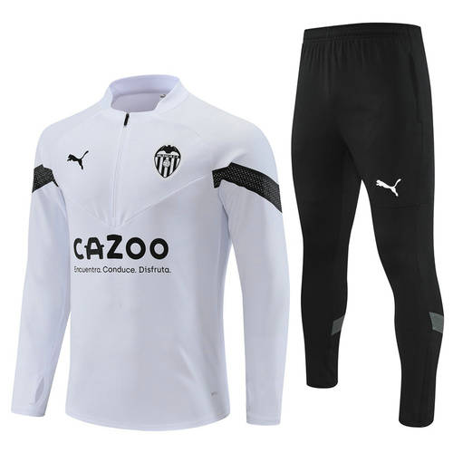 22/23 Valencia White Long Sleeve Training Suit