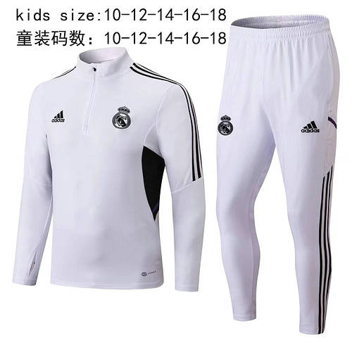 22/23 Real Madrid Kids Long Sleeve Training Suit